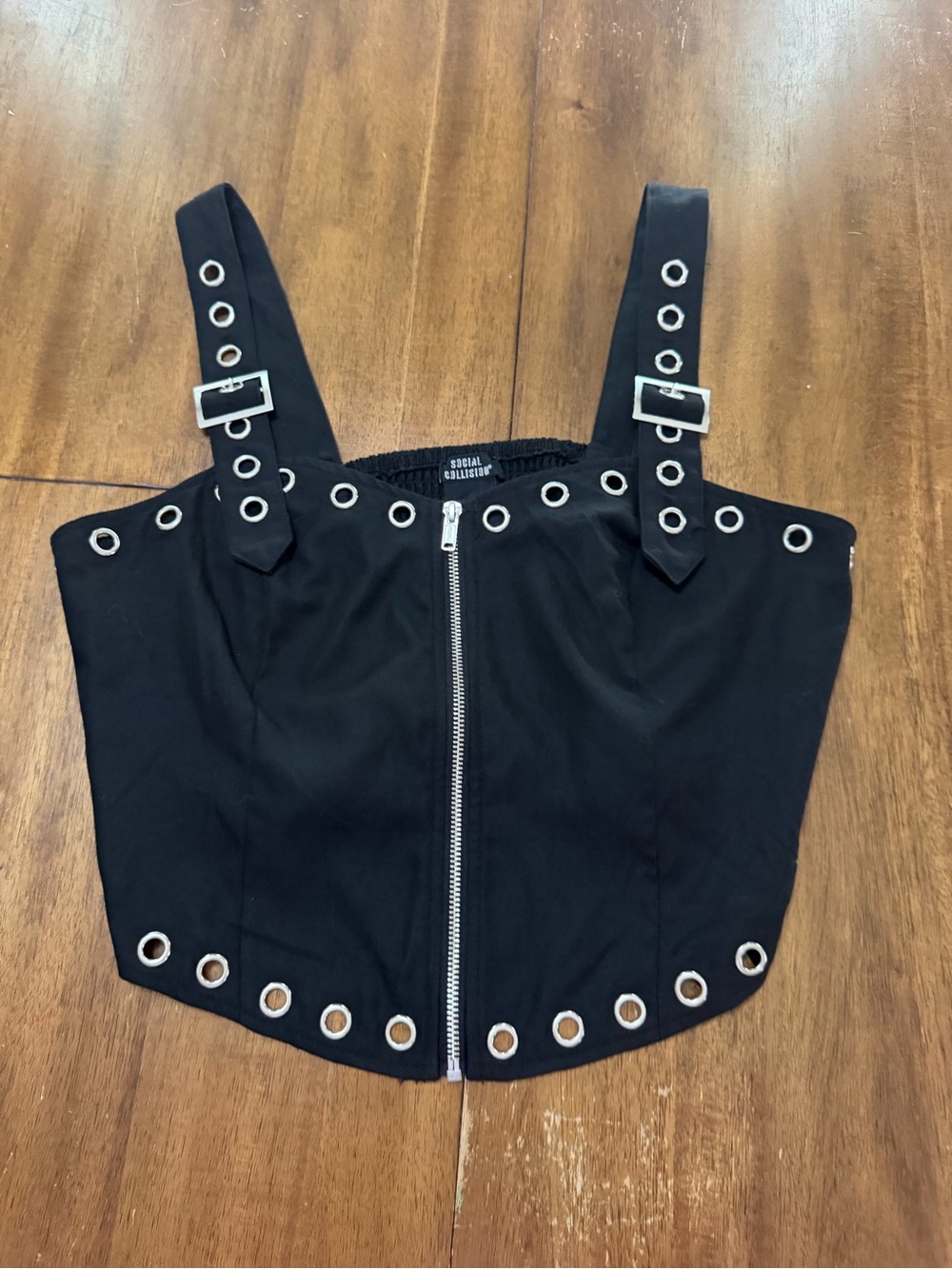 Hot topic Grommet Front-Zip Corset Top